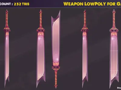 Weapon Low Poly For Game 3D model