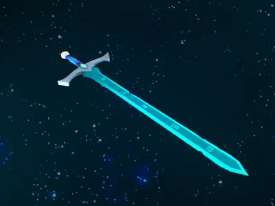 Sword Low-poly 3D model 65