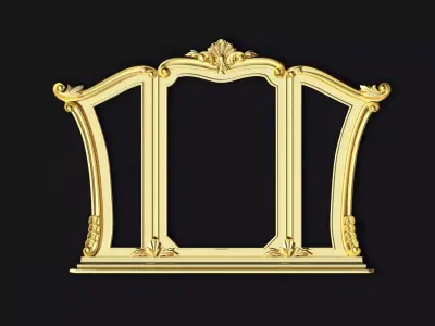 mirror ornate gold frame 3D model