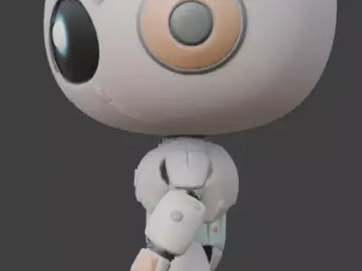 Cute Chibi Alien Robot 3D Model Low-poly 3D model purchase