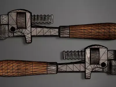 Wrench - Low Poly Game-Ready - PBR Textured Tool Asset Low-poly 3D model