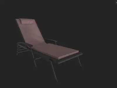 Patio Chair Folding Chaise Lounge Low-poly 3D model