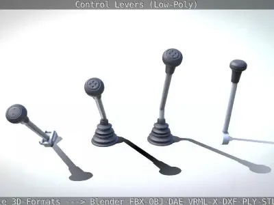Control Levers - Low Poly Low-poly 3D model