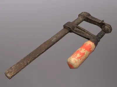 tools hammer wrench clamp Low-poly 3D model