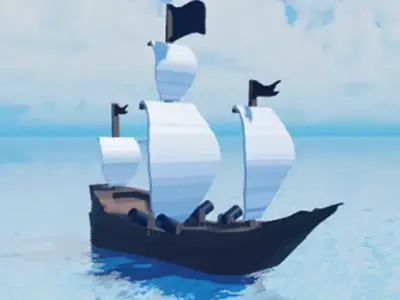 Ship pirate boat Low-poly 3D model