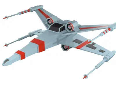 Low-poly spaceship toy star wars x - wing fighter Low-poly 3D model