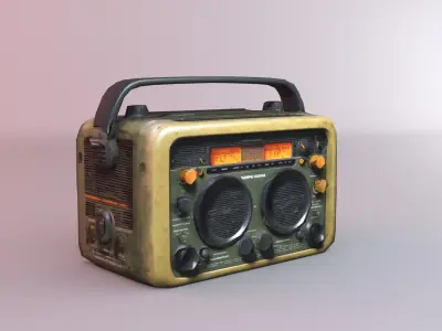 Military Field Radio  Vintage Portable Survival Radio 3D Model 3D model