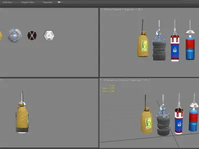 Cartoon sandbags Low-poly 3D model