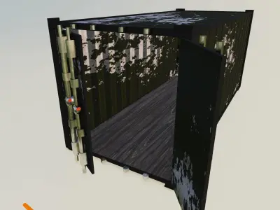 Low Poly Shipping Container - 4 procedural textures Low-poly 3D model
