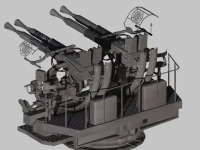 mount mk quad cannon 3D model