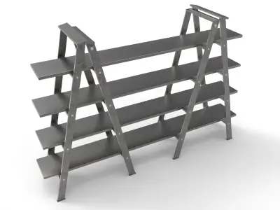 Shelving Aluminium Ladder Low-poly 3D model