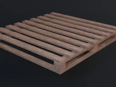 Wooden Pallet - Game Ready - Low Poly PBR 3D Model  Low-poly 3D model