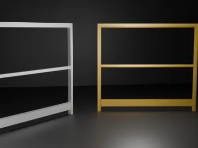 Industrial railing Low-poly 3D model