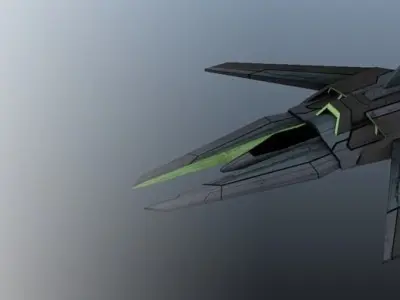 Animated Spacecraft Low-poly 3D model