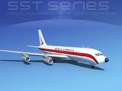 Boeing 707-320 SS World Airways 3D model