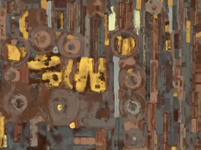 Stylized Metal structures asset pack 02 Low-poly 3D model Low-poly 3D model