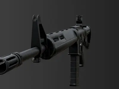 M4A1 RIS High detail Low-poly 3D model Low-poly 3D model