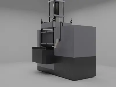 Industrial rubber shoe sole injection machine Low-poly 3D model
