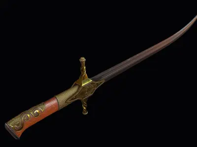 Karabela sabre Low-poly 3D model