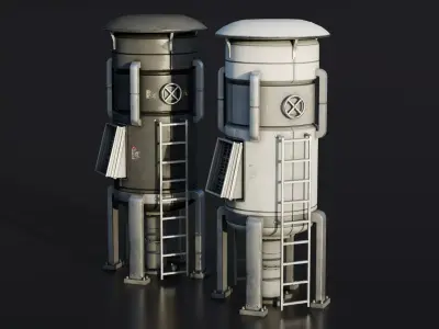 Industrial Tank - Industrial Machine - Type C Low-poly 3D model