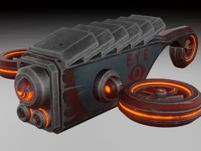 Sci-fi drone Low-poly 3D model from CGTrader