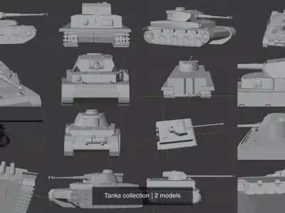 Tanks collection tank in world of 3D Model Pack