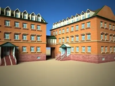 Twin Office Building 02 3D model