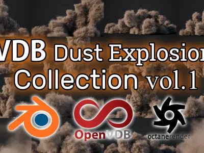 VDB Animated Dust Explosions Collection 3D Model Pack