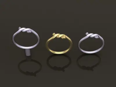 Simple Rope Knot Band Ring 3D print model
