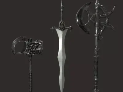 Medieval Polearms Weapon BB Pack Low-poly 3D Model Low-poly 3D model