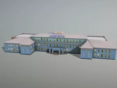 Airport Terminal UIII Old Terminal Low-poly 3D model