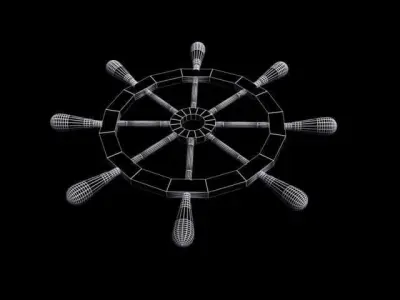 Anchor pirate map with and compass 3D model