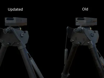 Bipod Low-poly 3D model