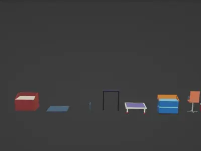 Low Poly Sci-Fi Office Pack Low-poly 3D model