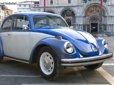 Iconic Volkswagen Beetle Rigged 3D model