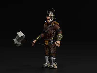 Dwarf Low-poly 3D model