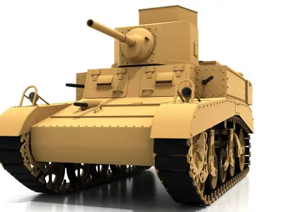 Simple M3 Stuart Honey tank 3D model