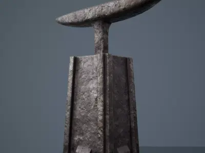 Medieval Blacksmith Long Anvil  Low-poly 3D model