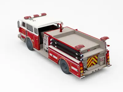 American Firetruck 3D model 3D model