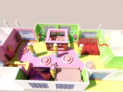  Indoor Carnival Amusement Cartoon Children s Space Commercial 3D model