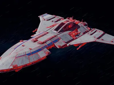 High-Detail Sci-Fi Starfighter 3D model