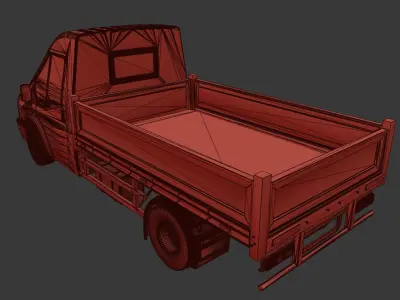 Flat Bed Van 3D model
