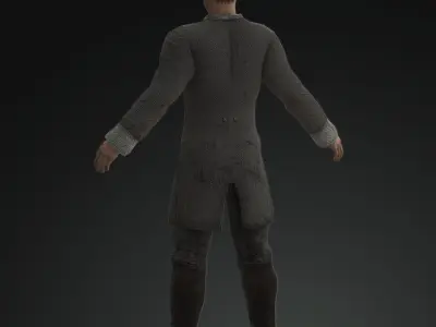 Napoleonic civilian 1812 Low-poly 3D model