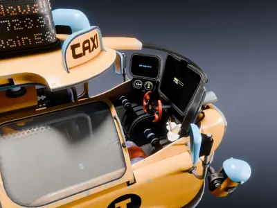CyberPunk Taxi - Production Ready 3D model