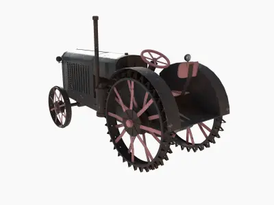 old rusty tractor 3D model