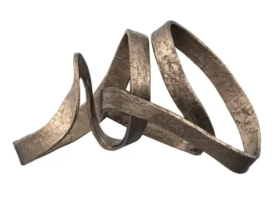 Metal 18 Loopy Table Object Brass Antique 3D model