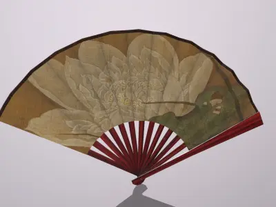 Folding fan Low-poly 3D model order