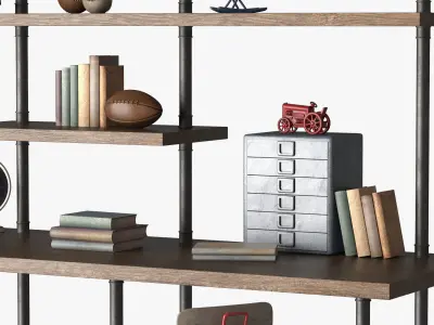 Industrial Pipe Double Desk 3D model