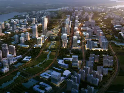 3Dmax fashion city commercial square building 316 3D model