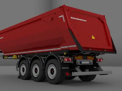 Kassbohrer Dumper - Tipper Trailer  Low-poly 3D model